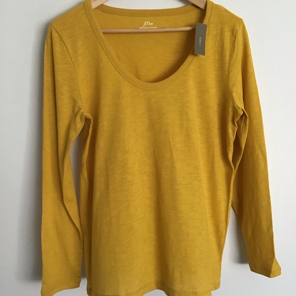 J. CREW scoop neck long-sleeve vintage tee - Picture 3 of 4